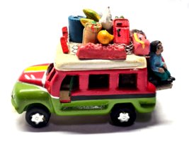 Caribbean Folk Art Ceramic Bus With Passengers &amp; Produce 7.5&quot; Puerto Rico - $242.07 MXN
