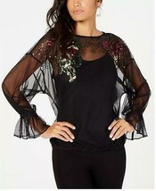 Thalia Soda Women’s Embellished Mesh Top, Size Medium - £19.72 GBP