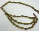 Vintage Long Gold Tone Thick Textured Design 3 Chain Toggle Belt OSFM - $34.64