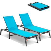 VEVOR Chaise Lounge Chairs Outdoor, Aluminum Patio with Folding Pool Rec... - $202.90