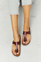 MMShoes Drift Away T-Strap Flip-Flop in Brown - £26.11 GBP