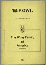 The Owl: Official Publication of The Wing Family of America Vol. 77 Fall 1986 - £8.69 GBP