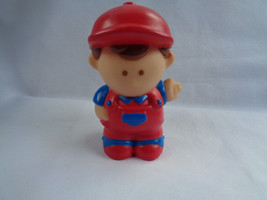 Vintage Hasbro Rubber PVC Boy Figure Red Cap &amp; Overalls - £2.32 GBP