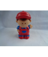 Vintage Hasbro Rubber PVC Boy Figure Red Cap &amp; Overalls - £2.24 GBP