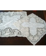 Pair of laced doilies, pan and angels, 19&quot; and 14&quot; - $46.52