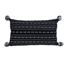 Black And Gray X Pom Throw Pillow - $133.26 CAD