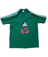 Vintage Sportswear Disney Mickey Mouse USA T-Shirt Green Striped Arms Re... - $479.92 MXN