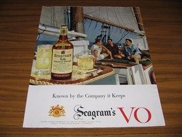 1954 Print Ad Seagram&#39;s VO Canadian Whiskey People on Sail Boat - £8.98 GBP