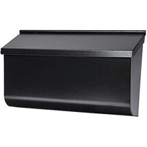 Woodlands Wall-Mount Mailbox, Medium Horizontal, Black Steel -L4010WB0 - $53.98