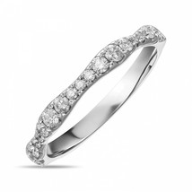 0.40 Ct Lab Grown Round Diamond VVS/DF 14K White Gold Half Eternity Band Ring - $933.72