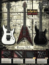 Schecter Hellraiser Collection C-1 FR V-1 Sunset-FR Guitar Series 2008 ad print - £3.38 GBP