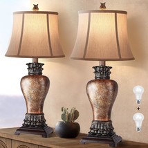 29&quot; Tall Farmhouse Rustic Table Lamps Set Of 2 For Living Room,3-Color Temperatu - £107.56 GBP