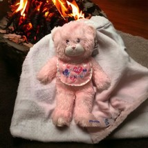 Nwt Build A Bear Sweet Baby Girl Pink White Teddy Bear 15” Retired Plush Hearts - £15.43 GBP