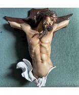 Jesus Christ on Cross Wall Plaque Christian Small Chip 12&quot; Ceramic - $42.36