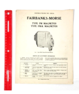 Fairbanks, Morse &amp; Co Engine Service Chart - Magnetos - 4 Pages - $443.90 MXN