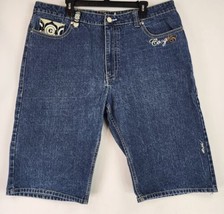 Coogi Jean Shorts Mens W42 x 15.5L Blue Denim Casual Y2K Baggy Streetwear - £52.34 GBP