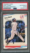1988 Fleer #224 Gary Ward Signed Card PSA Slabbed Auto Yankees - £47.40 GBP