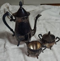 Vintage Leonard Silver-plated 4 Piece Coffee/Tea Pot  Sugar Lid  Creamer Server - $69.99