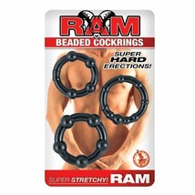 RAM Beaded Penis Rings, Black - $13.41