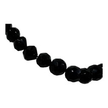 Vintage Estate Hollywood Regency MCM Long Black Faceted Glass Beaded Necklace 42 - £19.12 GBP