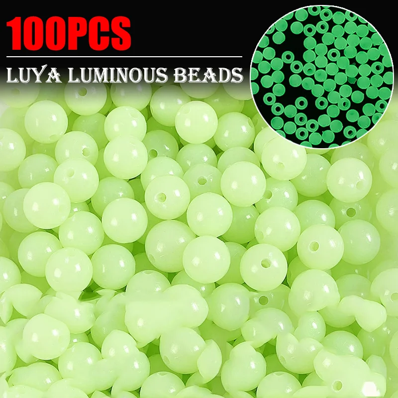 100pcs/Lot  Beads m-8mm Fishing Space Beans Round Float Balls Light Glowing for  - £78.93 GBP