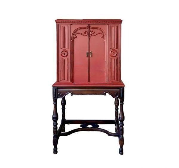 interoknack Vintage Solid Wood Tall Cabinet  Art Deco Red Entry Buffet,... - $1,897.00 interoknack Vintage Solid Wood Tall Cabinet  Art Deco Red Entry Buffet,... - $1,897.00