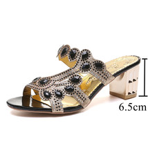 Women Summer Slipper Sandals Fashion Hgih Heels Open Toe Crystal Sandals Ladies  - £27.25 GBP