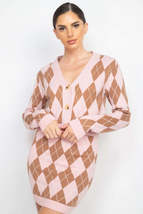 Pink Mocha V Neck Button Front Long Sleeve Cardigan Crop Top - $15.00