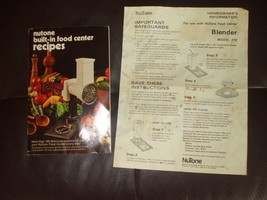 Nutone Food Center Owner&#39;s Manual &amp; Original Warranty Card - £15.02 GBP
