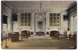 Postcard Main Room Independence Hall Washington Chair Philadelphia Penns... - £3.88 GBP