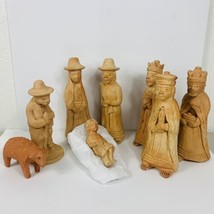 Clay Nativity Set Terra Cotta Unglazed Artisan Handmade Latin American Folk Art - £274.05 GBP