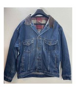 Vintage Marlboro Country Store Jacket Mens XL Blue Denim Jean Trucker 90s - £31.60 GBP