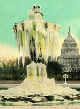 Bartholdi Fountain In Winter Washington  DC DB Postcard T11 - £2.18 GBP