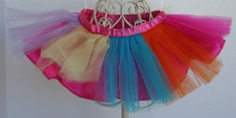 Build A Bear Rainbow Tulle Skirt Satin Lining Euc Hanger Included - £7.90 GBP