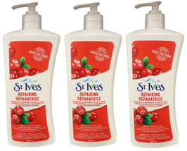 3x St Ives Repairing Body Lotion Intensive Healing Cranberry Grape Seed Oil 21oz - £42.30 GBP