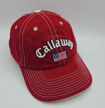 Vintage Callaway Fusion V Red Embroidered  Flag Logo 6 Panel Strapback  VGC  - $9.74