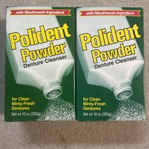 2X Polident Powder Denture Cleaner W/ Mouthwash Ingredient 10oz Ea NEW HTF - $34.58