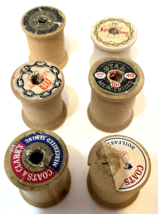 Vintage Wooden Empty Thead Spools Medium Various Brands and Sizes Lot of 6 - £8.29 GBP