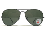 Ray-Ban Sole Rb3025 Aviator Large Metal 002/50 Nero Montatura Verde Lenti - $120.83