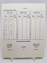 Strat-O-Matic Football Blank Running / Pass Receiving Card Lg Format Original - £6.23 GBP