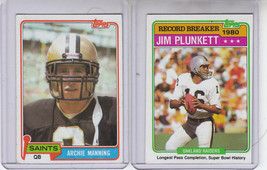 1981 Archie Manning And 1981 Jim Pluckett - £7.81 GBP