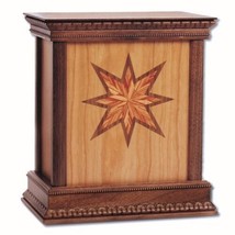 Large/Adult 225 Cubic Inch Classic Cherry Star Handcrafted Wood Cremation Urn - £318.58 GBP