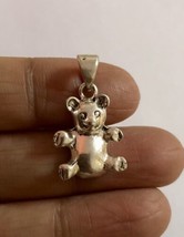 Artisan Crafted 925 Sterling Silver Teddy Bear Pendant Oxidized Handmade... - $20.14