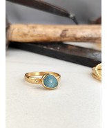 Aquamarine ring. 14K solid yellow gold ring with Aquamarine. Unique prom... - $12,698.46 MXN