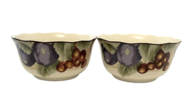 Noble Excellence Napa Valley Coupe Cereal Bowls Fruit &amp; Leaves Scalloped Edge 2 - £17.81 GBP