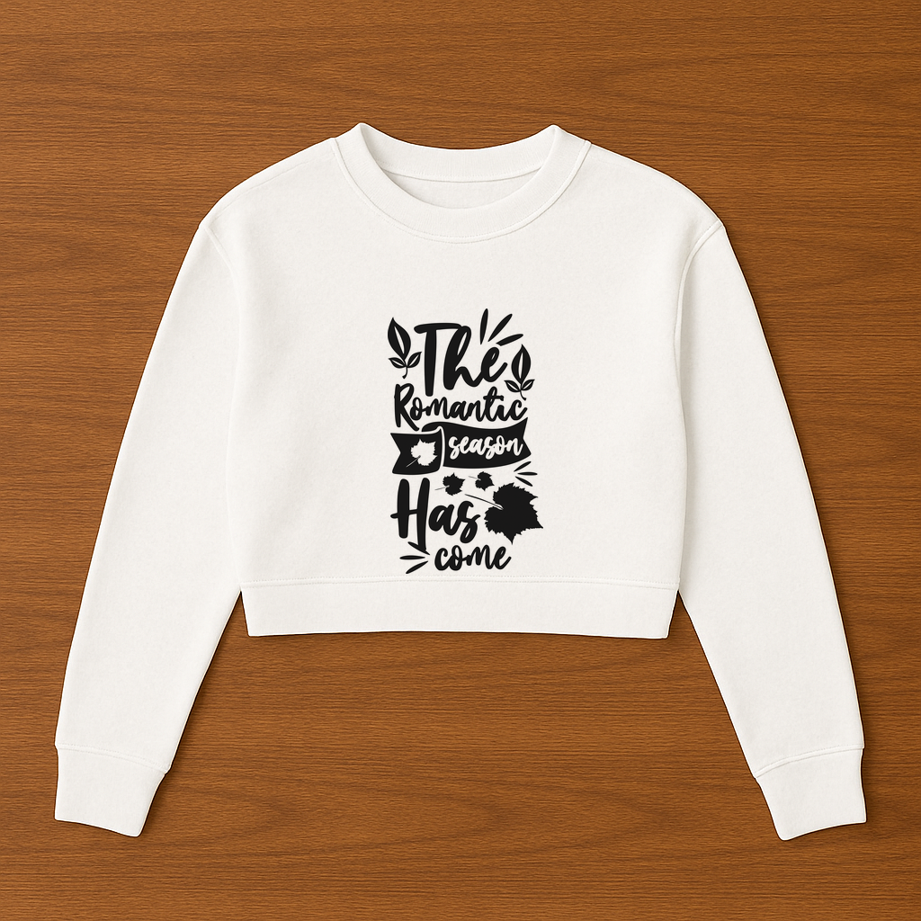 The Romantic Season Has Come Womens Cropped Crewneck Sweater - $29.99