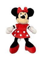Disney Minnie Mouse 10” Plush Stuffed Animal Toy Doll Red Dress &amp; Bow - £11.62 GBP