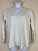 Lane Bryant Women Plus Size 14/16 White V Neck Long Sleeve Casual T Shirt - £6.11 GBP