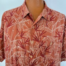 Island Republic Hawaiian Aloha 2 XL Shirt Bamboo Leaves Orange Tropical - £39.83 GBP