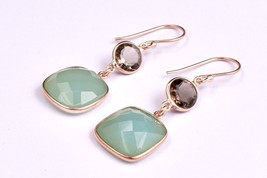 Handmade 925 Sterling Silver Larimar Gemstone Women Gift Dangle Drop Earrings - £62.00 GBP+